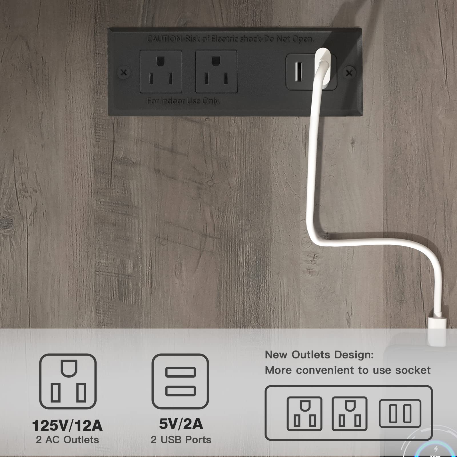 Nightstand with Charging Station and LED Lights, Bedside Table with Storage Cabinet for Bedroom Furniture Farmhouse LED Night stand Side Bed Table Living Room End Table with 2 USB Ports & 2 Outlets