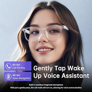 Smart Glasses for Women, Bluetooth Glasses with Transparent Frame