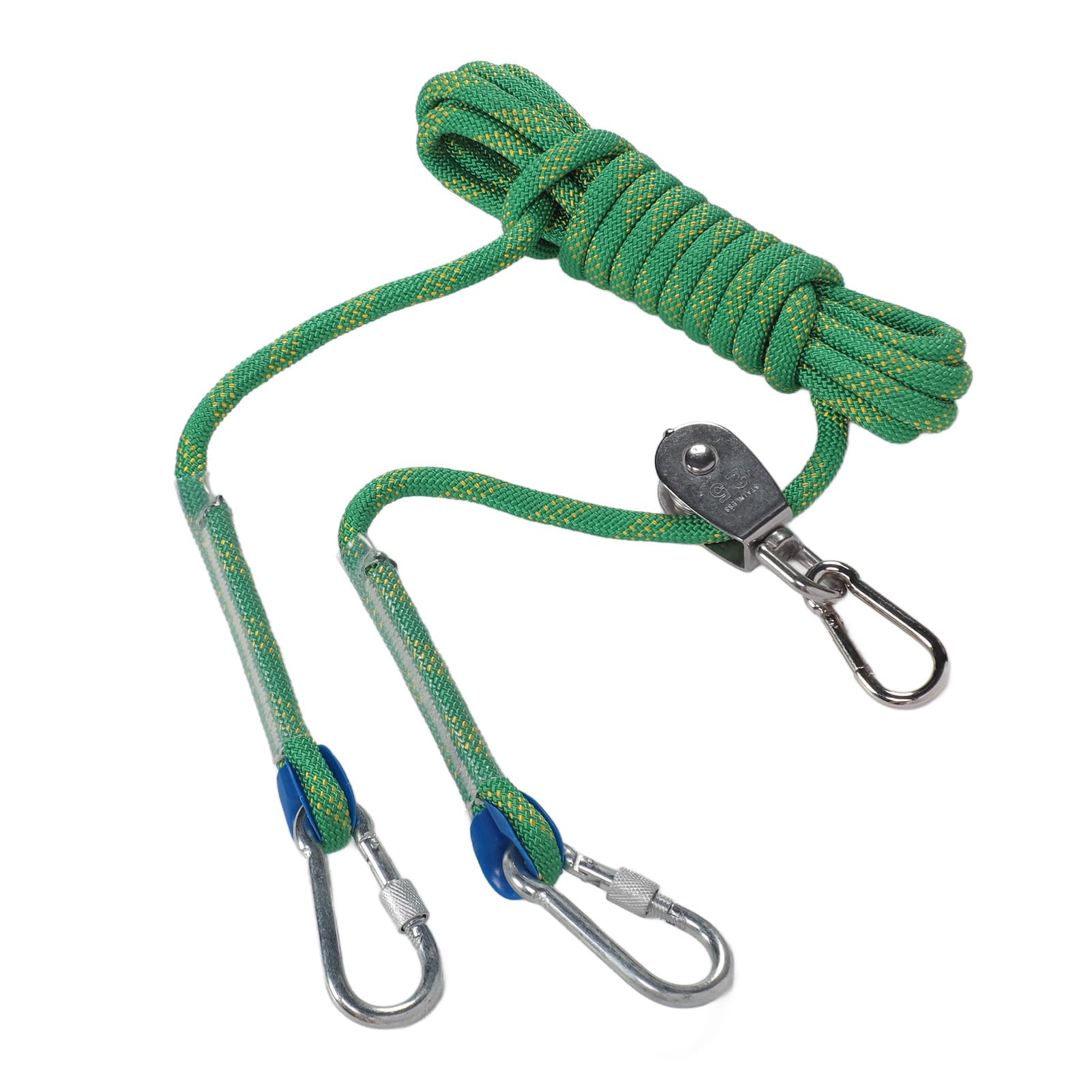 Cavo per Legare Cani, Cavo per Corridori Cani 16,4 Piedi Puleggia Rotante a 360 Gradi Riflettente per Campeggio in Giardino (GREEN)