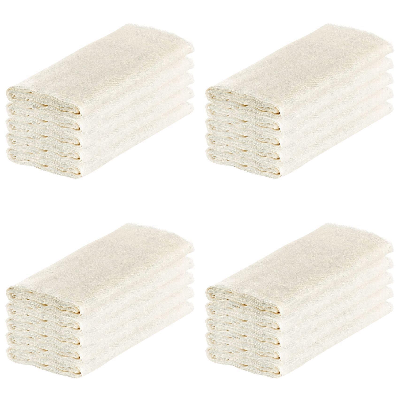 Hndhbfgrt Muslin Cloths for Cooking, Pack of 20 (50X50CM), Unbleached, Cotton Reusable and Washable Cheese Cloths for Straining