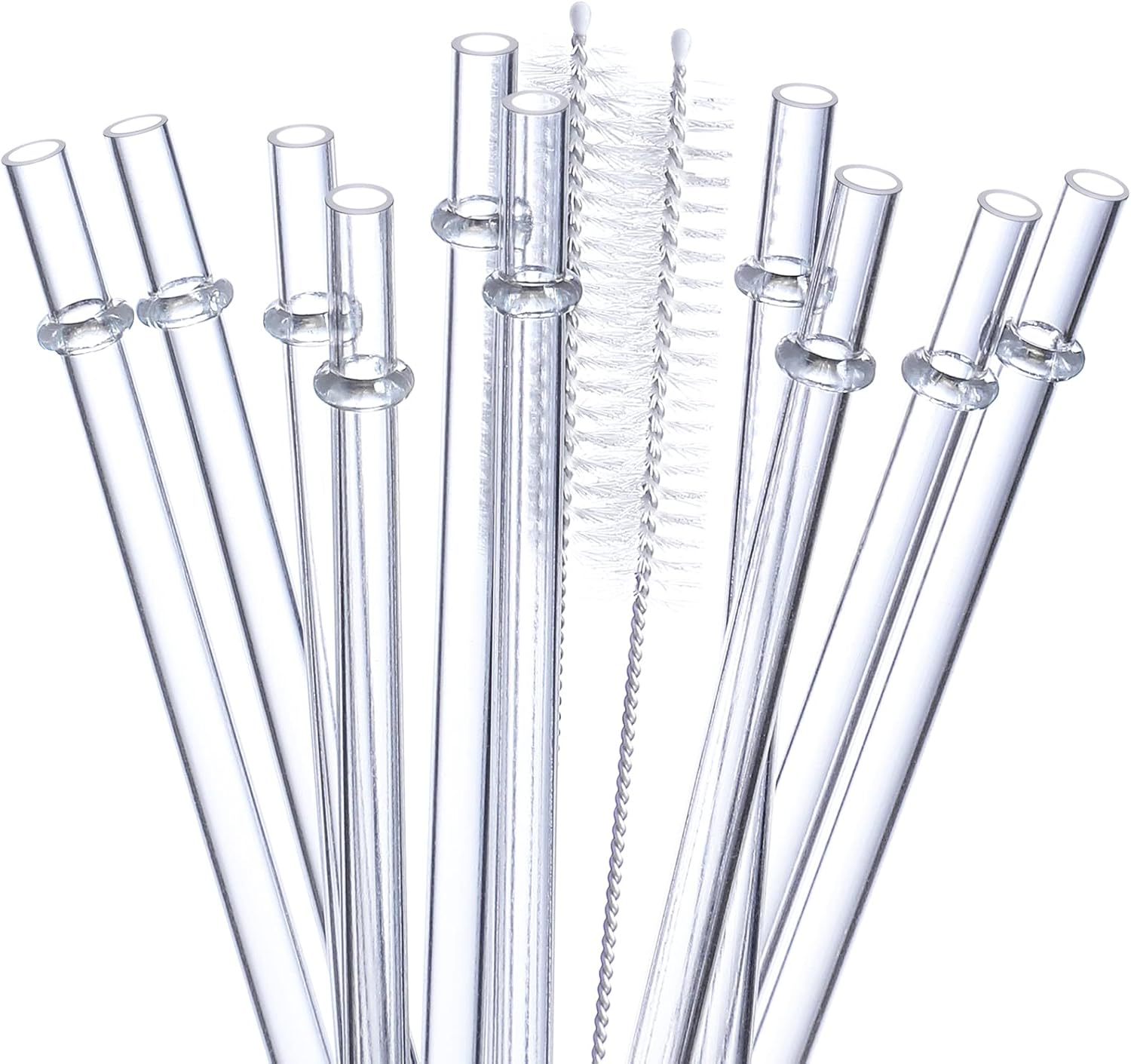 24 Pcs, Highly Clear Reusable Straws with 4 Straw Brushes