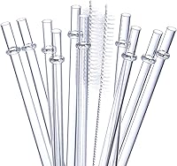 Vista 9 de Paquete de 24 popotes de plástico reutilizables altamente transparentes con 4 cepillos de limpieza, popotes de 10.5 pulgadas de largo, popote