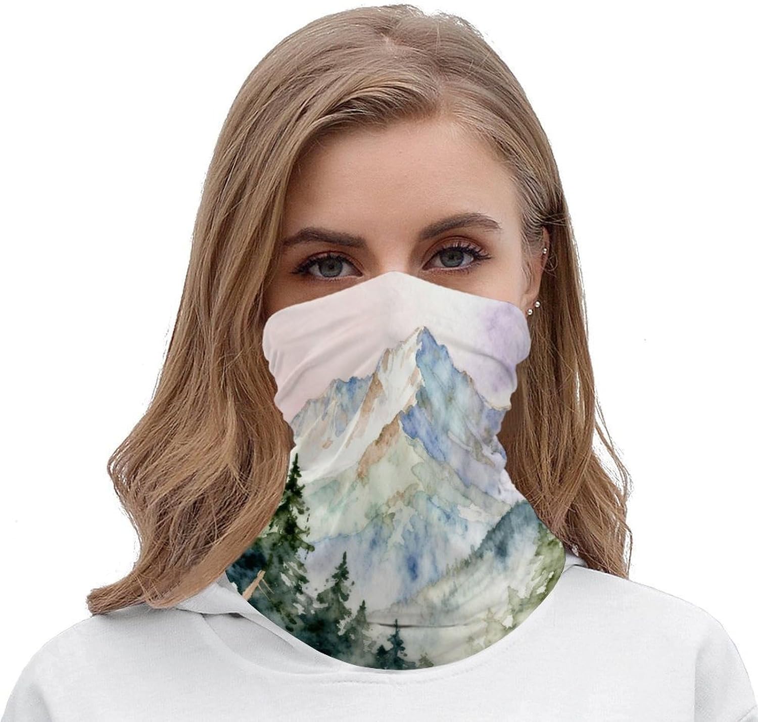 Mountains Pines Bandana Soft Neck Breathable Headband Uv Protection Neck Gaiter Reversible Scarf Gaiter Double-Sided Head Scarf Multipurpose Headwear For Outdoor Running Hiking