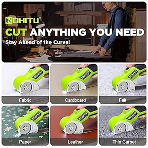 Cordless Electric Scissors: 4V Rechargeable Rotary Cardboard Cutter, 3000mAh Battery, with LED Light, 2 Blades, Box Cutter for Fabric Carpet Carton Plastic Leather Cloth