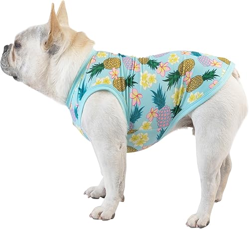 Miniatura 83 de CuteBone Paquete de 2 camisas para perros, ropa suave para mascotas, chaleco de verano transpirable para cachorros pequeños y ropa elástica