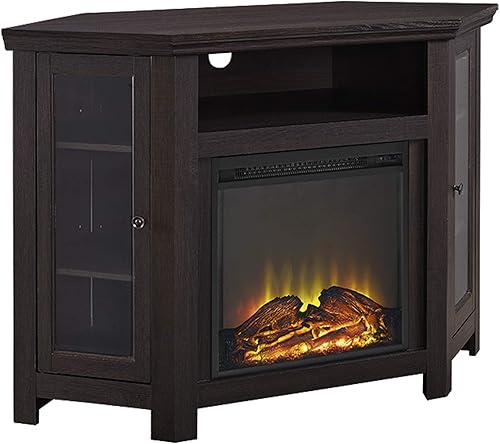 Walker Edison Furniture Company - Moderno soporte de chimenea de madera con puertas y cajones, consola universal para TV de pantalla plana de 65 disponible en Yaxa El Salvador