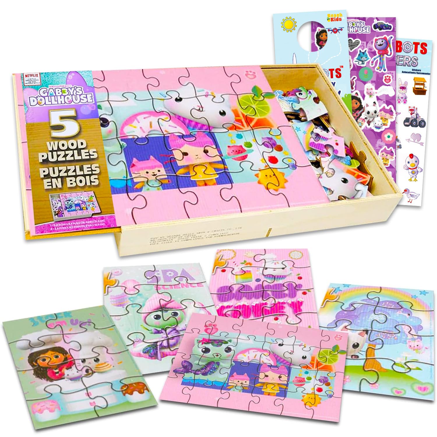 Amazon.com: Gabby's Dollhouse Wooden Puzzle Set - 5 Puzzles
