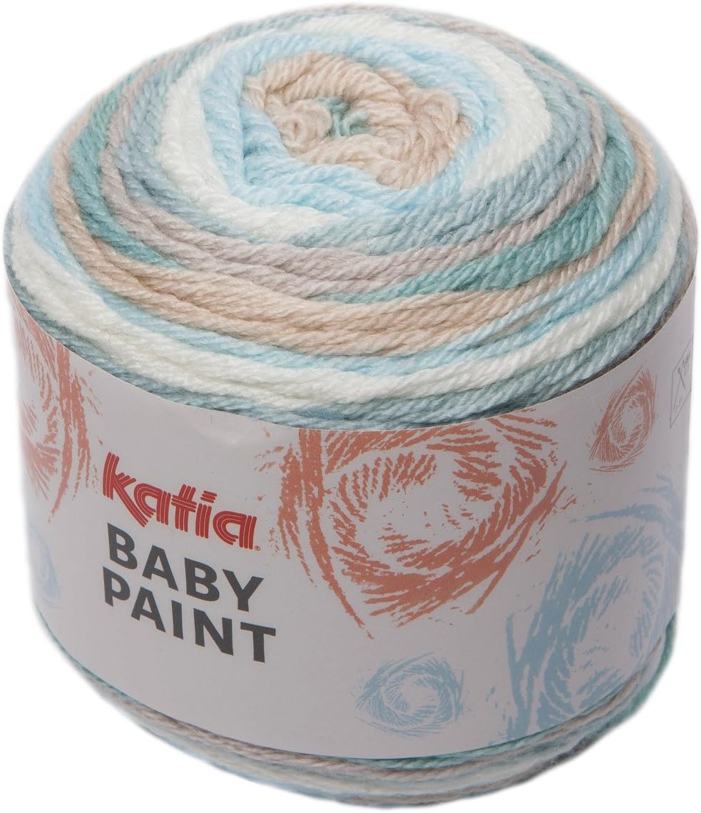 Katia Baby Paint 101 - Water blue-Off-white-Stone grey 100g