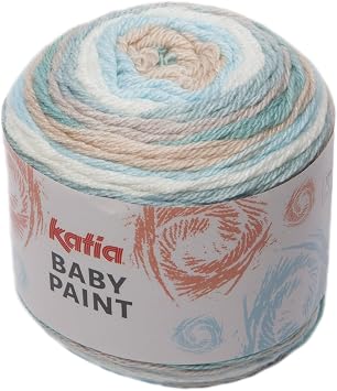 Katia Baby Paint - Color 101, Green, Coffee, Blue
