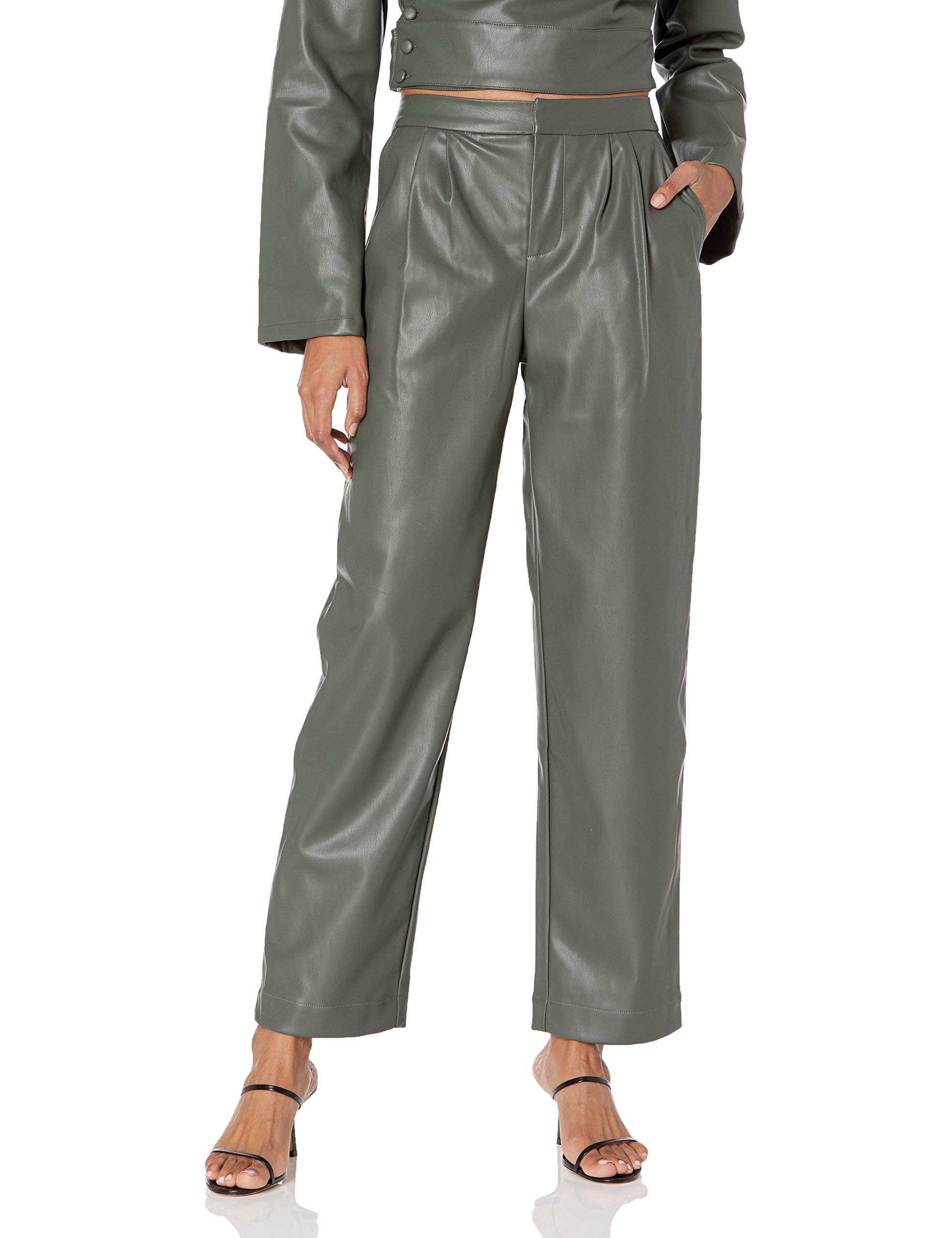 KENDALL + KYLIEwomens VEGAN LEATHER CROPPED PANT Pants