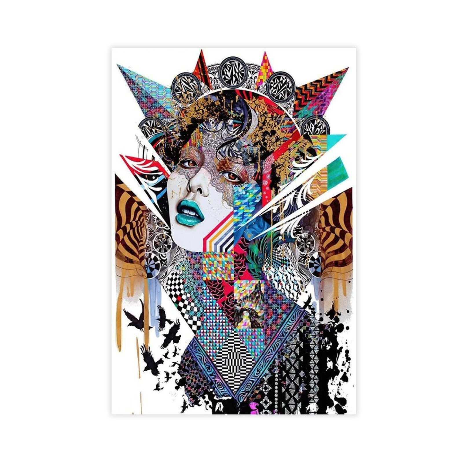 Bareronor Abstract Female Portrait Canvas Poster Bedroom Decor Landscape Office Room Decor Gift 20" L X 30" W