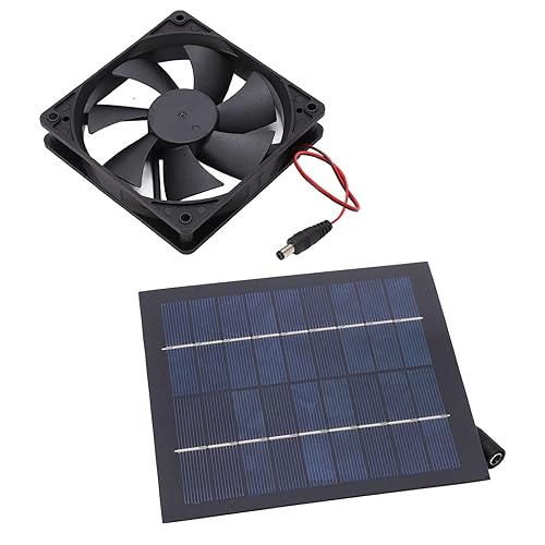 Kit de ventilador alimentado por panel solar IP65 impermeable 20W 12V ventilador solar para invernadero, casa de pollo, caseta de perros, casas de