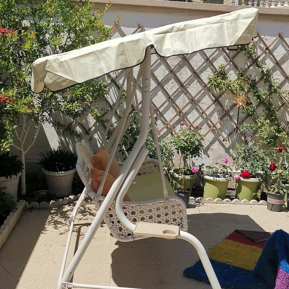 Copertura Di Ricambio Per Altalena Tetto Di Ricambio Per Dondolo Hollywood Copertura Di Ricambio Impermeabile Per Dondolo Da Giardino(Beige,66x45in-164x114cm)