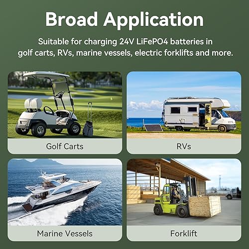 Miniatura 7 de Cargador de batería de litio de 24 V, cargador de 30 A, cargador de batería de 24 voltios para carretilla elevadora, RV, barco, motor de arrastre,