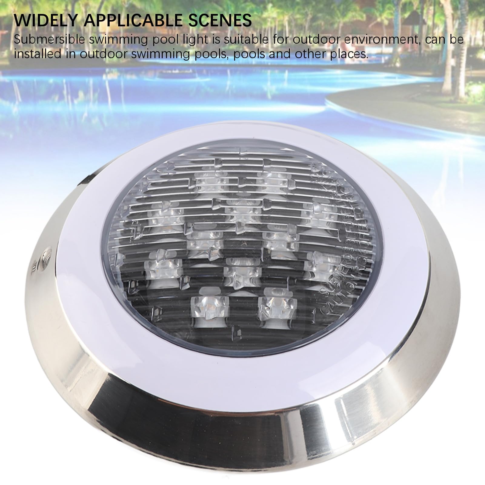 12-V-Niederspannungs-LED-Poolbeleuchtung, wasserdichte Tauchbare Unterwasserbeleuchtung für Eingelassene Pool-Brunnen-Teich-Aquarien, an der Wand Montierte -Beleuchtung mit Energieeffizienter