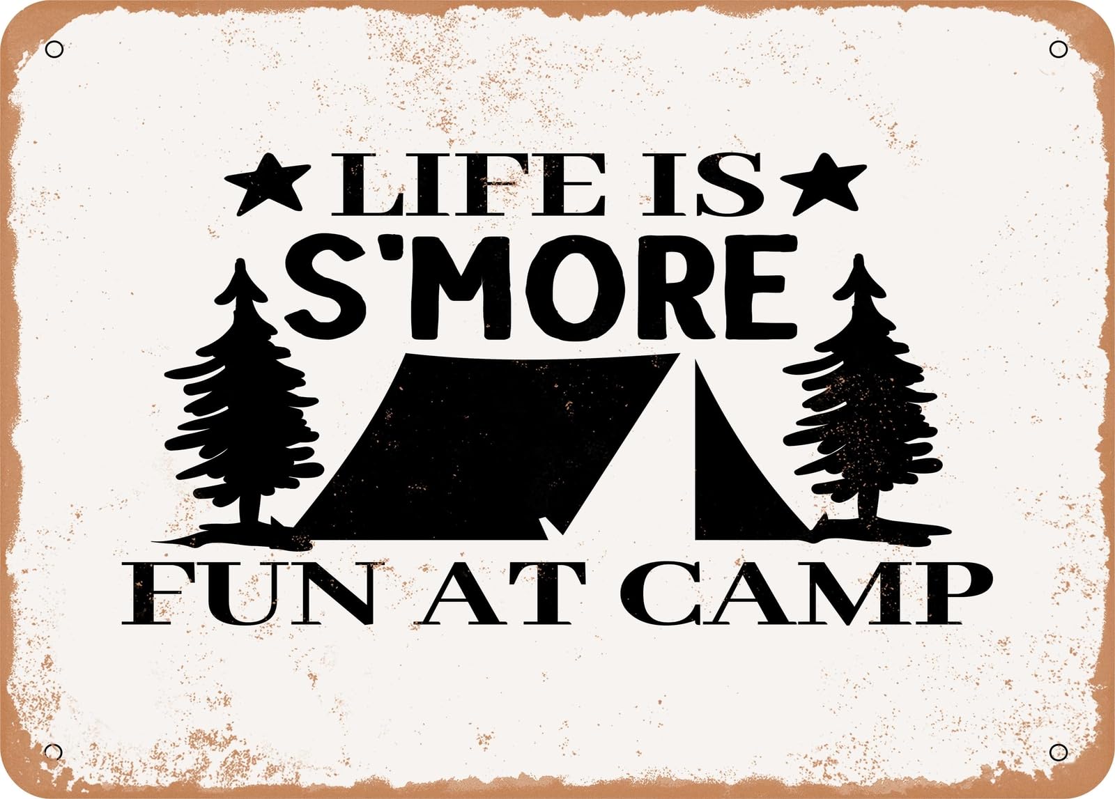 Miaomansenstore Metal Sign - Life Is Smore Fun At Camp - Vintage Look Sign Home Decor