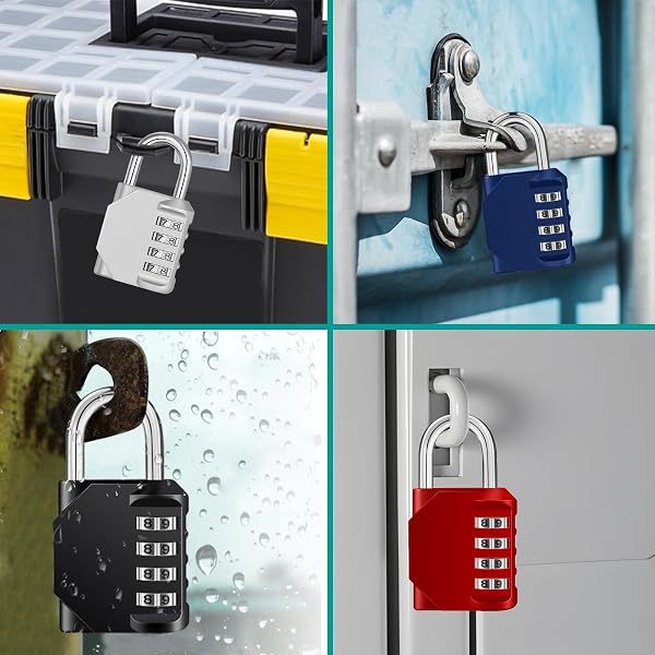 ZHEGE Cadenas Code Exterieur, Cadenas 4 Chiffres Pour Gym, Vestiaire, College, Scolaire Armoire, Escape Game, Extérieur Abri - 4