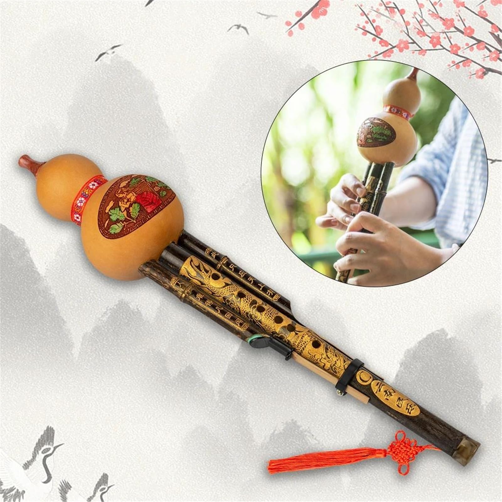 Profesional Hulus Hermosa Flauta Tradicional China Música Hulusi C Flauta De Bambú Música Relajante Instrumento Étnico Chino Hulusi