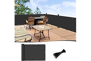 LOVE STORY 3'x115' Black Balcony Privacy Screen Fence with UV Protection