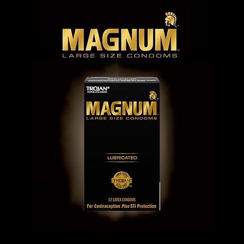 Miniatura 9 de TROJAN Magnum - Preservativos lubricados de gran tamaño, condones Magnum, 12 unidades