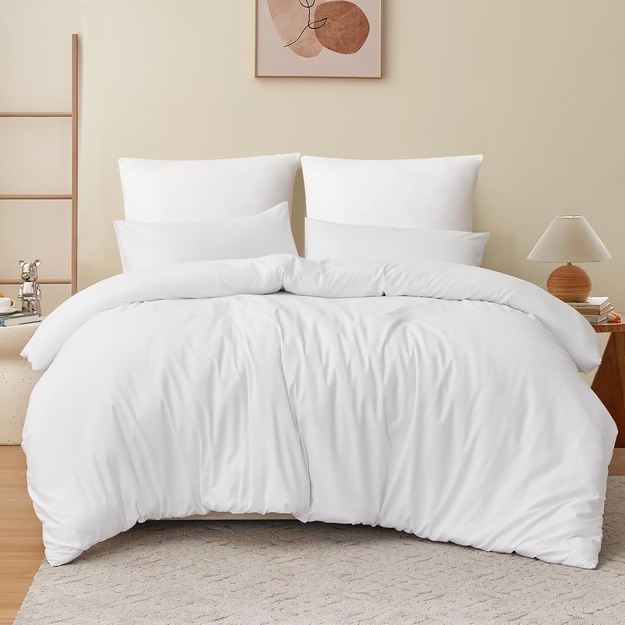 WYFKYMXX Waterproof Duvet Cover Washable and Reusable Breathable White Incontinence Duvet Protector Cover with Zipper Closure for Pets, Dog, Cat, Kids, Elder (White,Single)