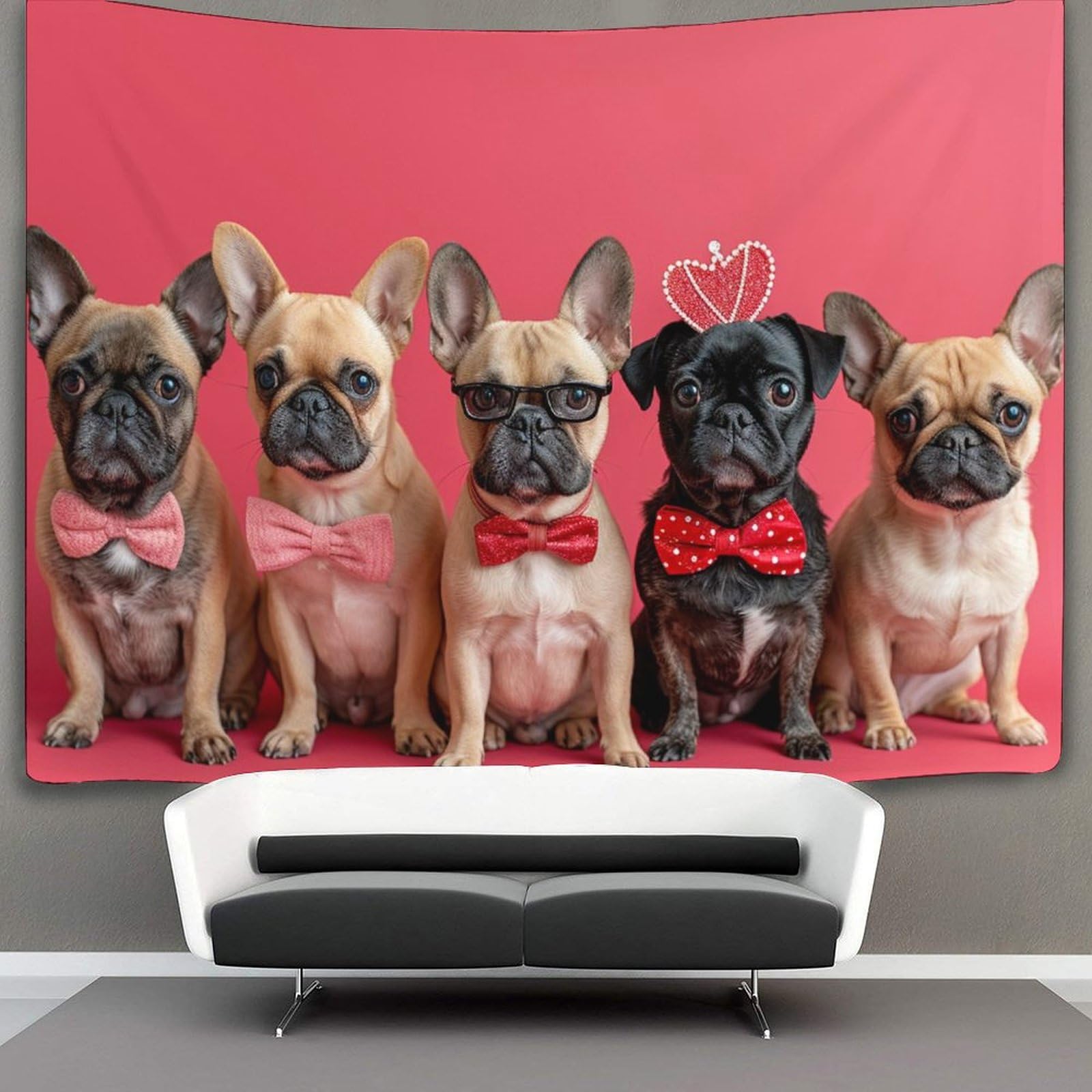 kaiyun 130cmx150cm Tapestry Cute Dog Tapestries Cartoon Animals 3D Printing Wall Hanging Home Decorations