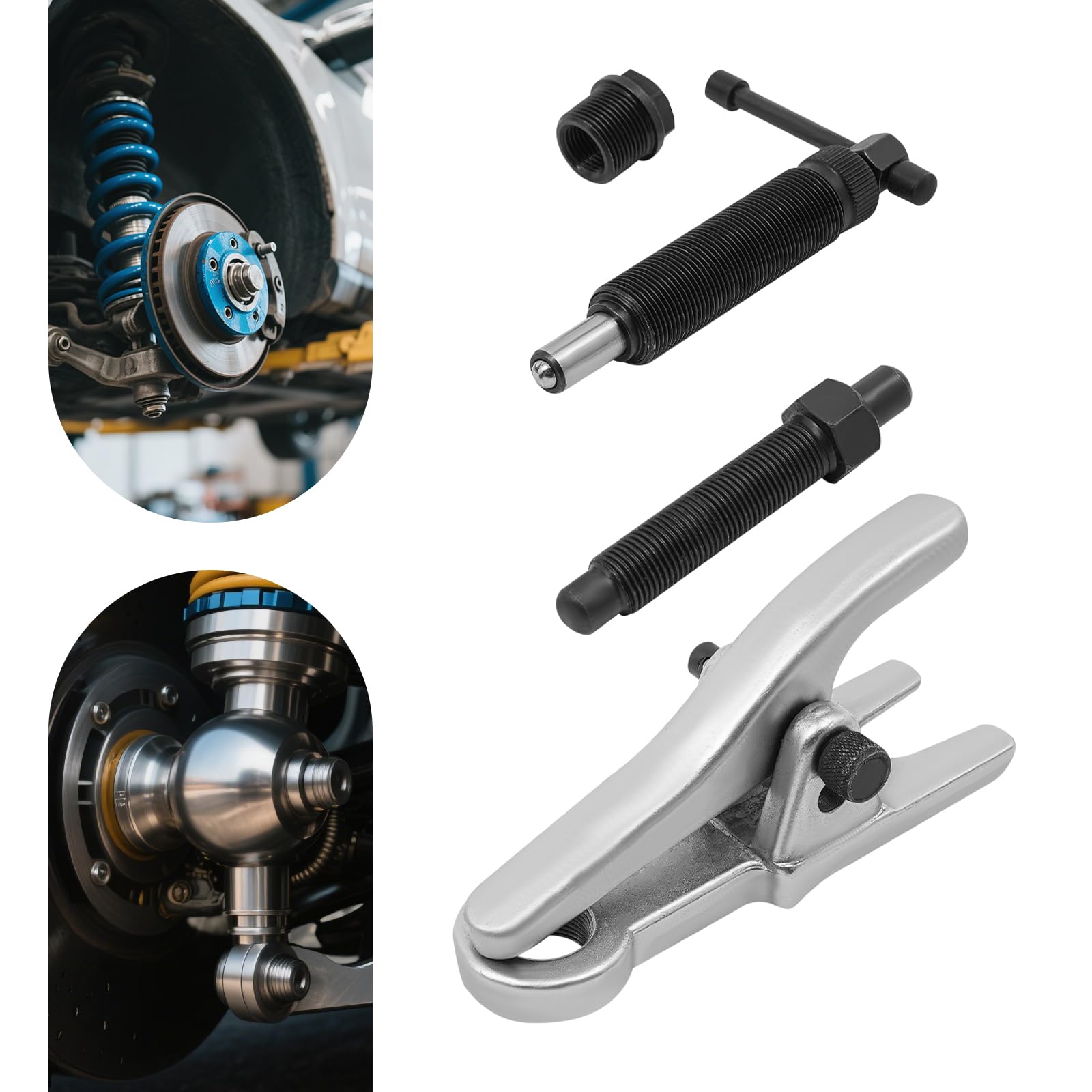 Separatore giunto sferico professionale 1t forza di pressione | acciaio CRV trattato termicamente 32/52 mm doppia apertura + borsa per il trasporto – per teste a sfera fino a 22 mm, manico