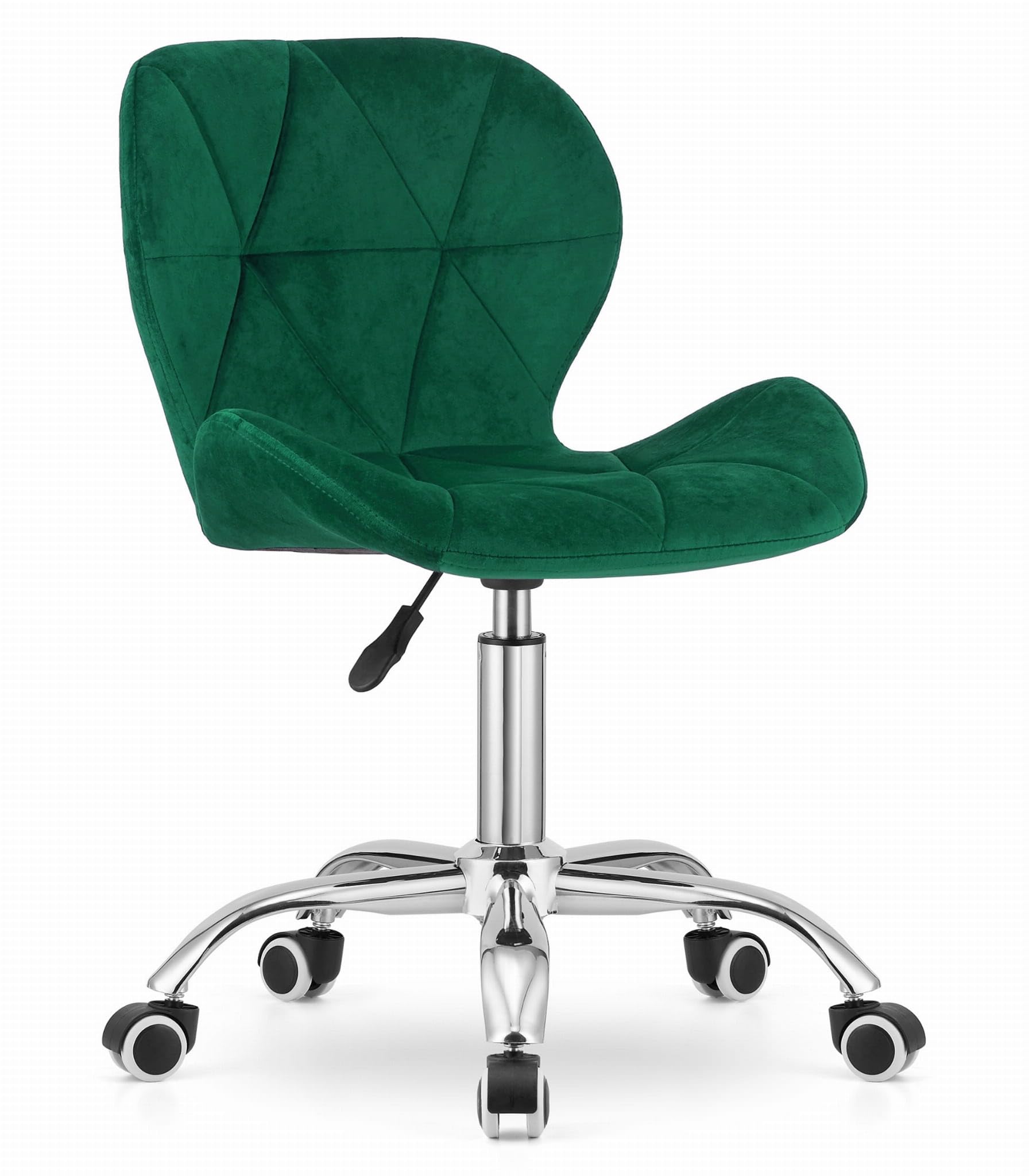 Sedia Scrivania Velluto Design Geometrico, Verde | pistone a gas, seduta regolabile, ufficio, moderna, ruote fluide, ergonomica