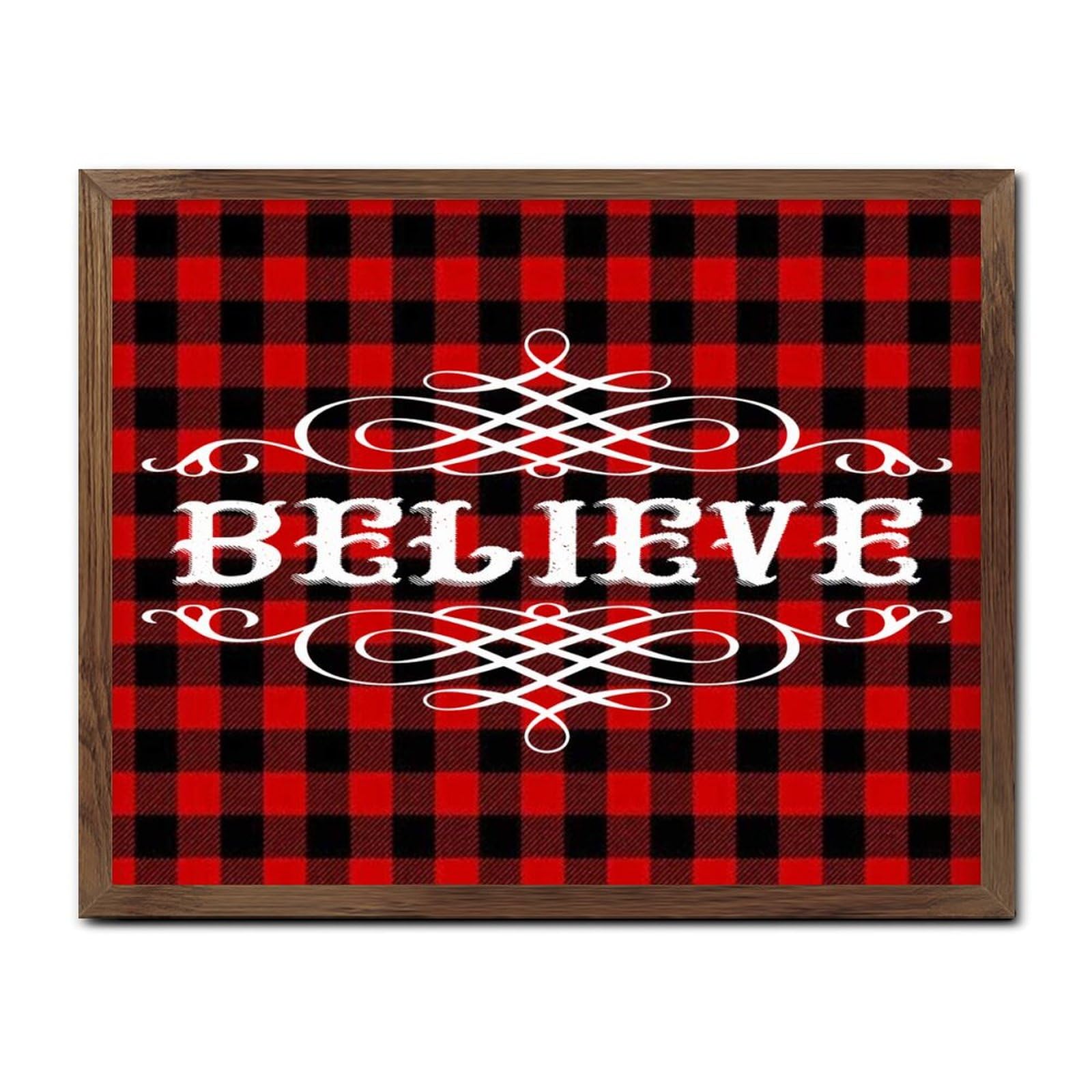 Panneau mural encadré Believe en bois pour sublimer votre salle à manger