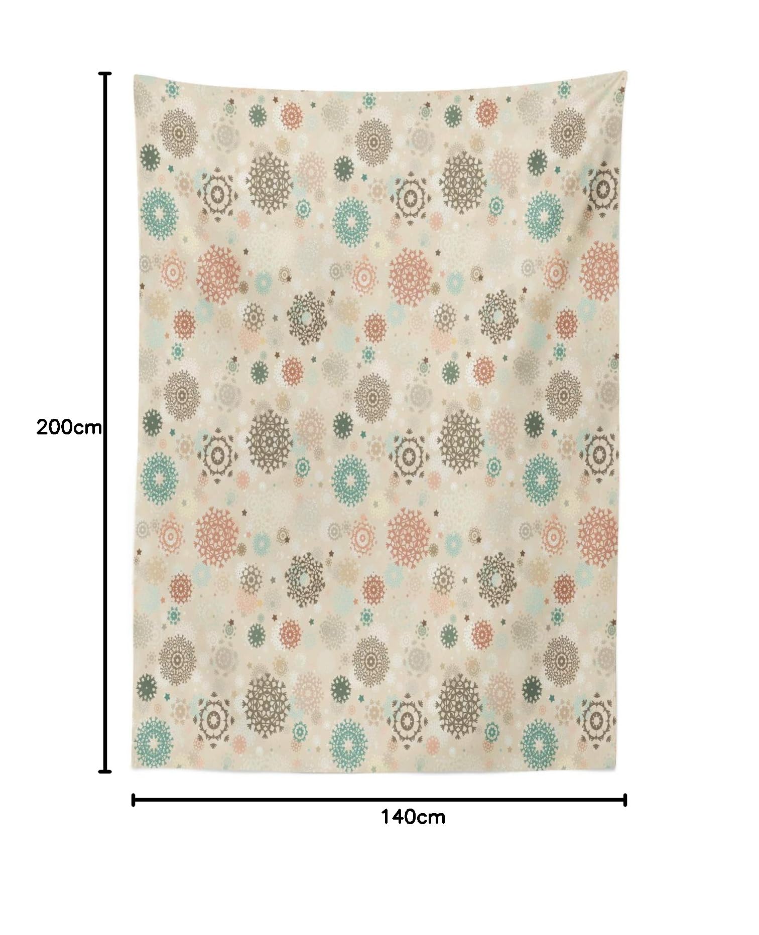ABAKUHAUS Fiocco di neve Tovaglia, Inverno Motif Doodle, Rettangolare