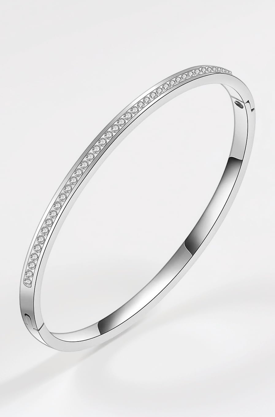 18K Gold Plated Stainless Steel Openable Crystal Bracelet | Cuff Bangle | Friendship Couple Wedding Gifts for Mother Sister Wife Girlfriend | Anti Tarnish Jewellery