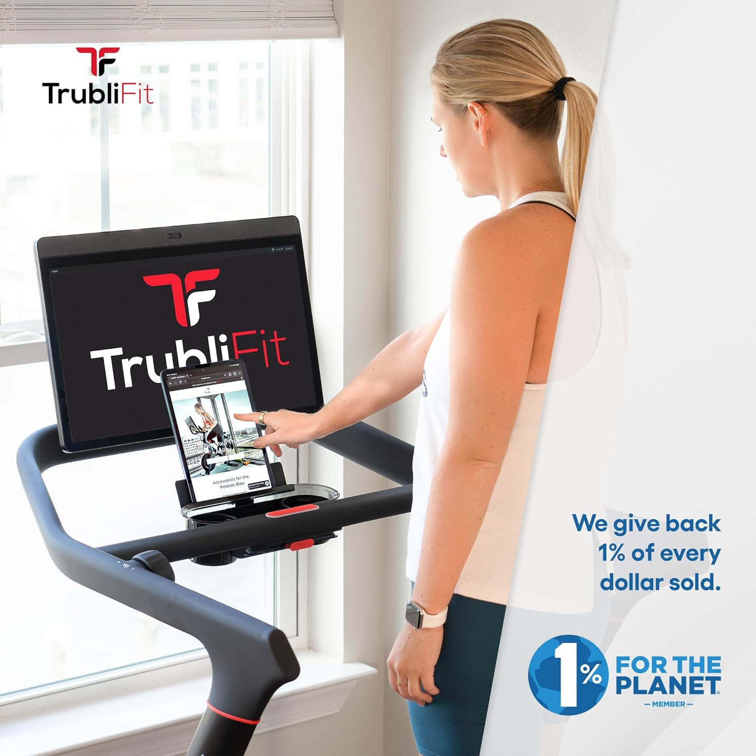 TrubliFit iPad Holder for Original Peloton Tread and Cross Training Tread - Tablet Mount for Treadmill - Watch Netflix While You Run - Accessories for Peloton Tread