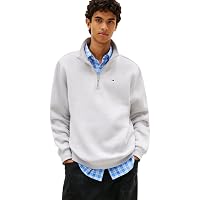 Tommy Jeans Uomo Felpa con Cerniera Fleece con Collo a Lupetto
