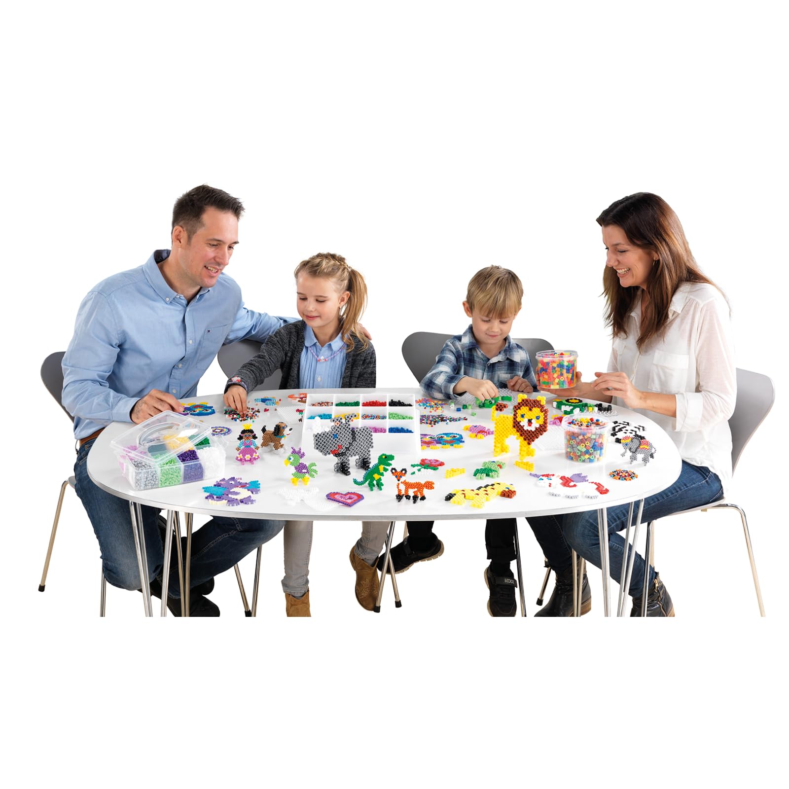 Hama Perlen 8754 – koraliki do prasowania Maxibox, Gabby's Dollhouse, z ok. 900 perłami maxi, kreatywna zabawa dla dużych i małych