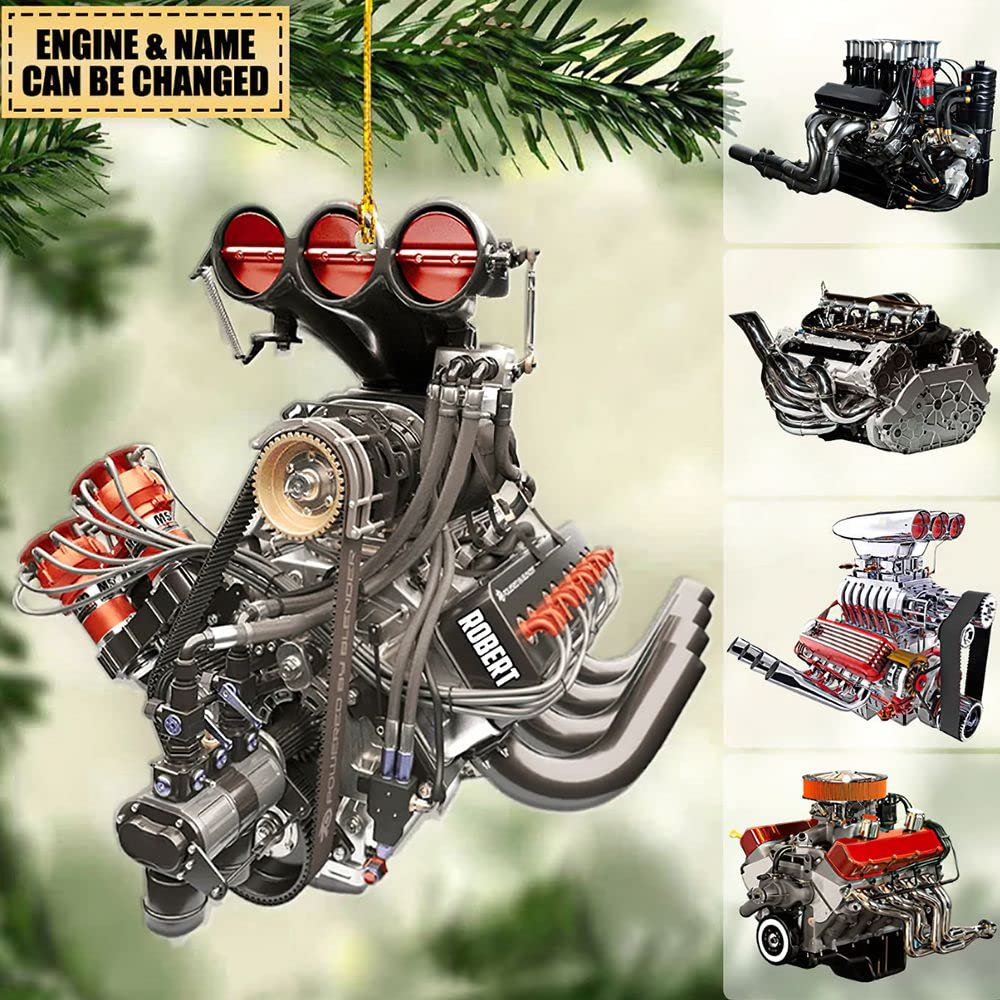 Amazon.com: Personalized Drag Racing Hot Rod V8 Engine Christmas