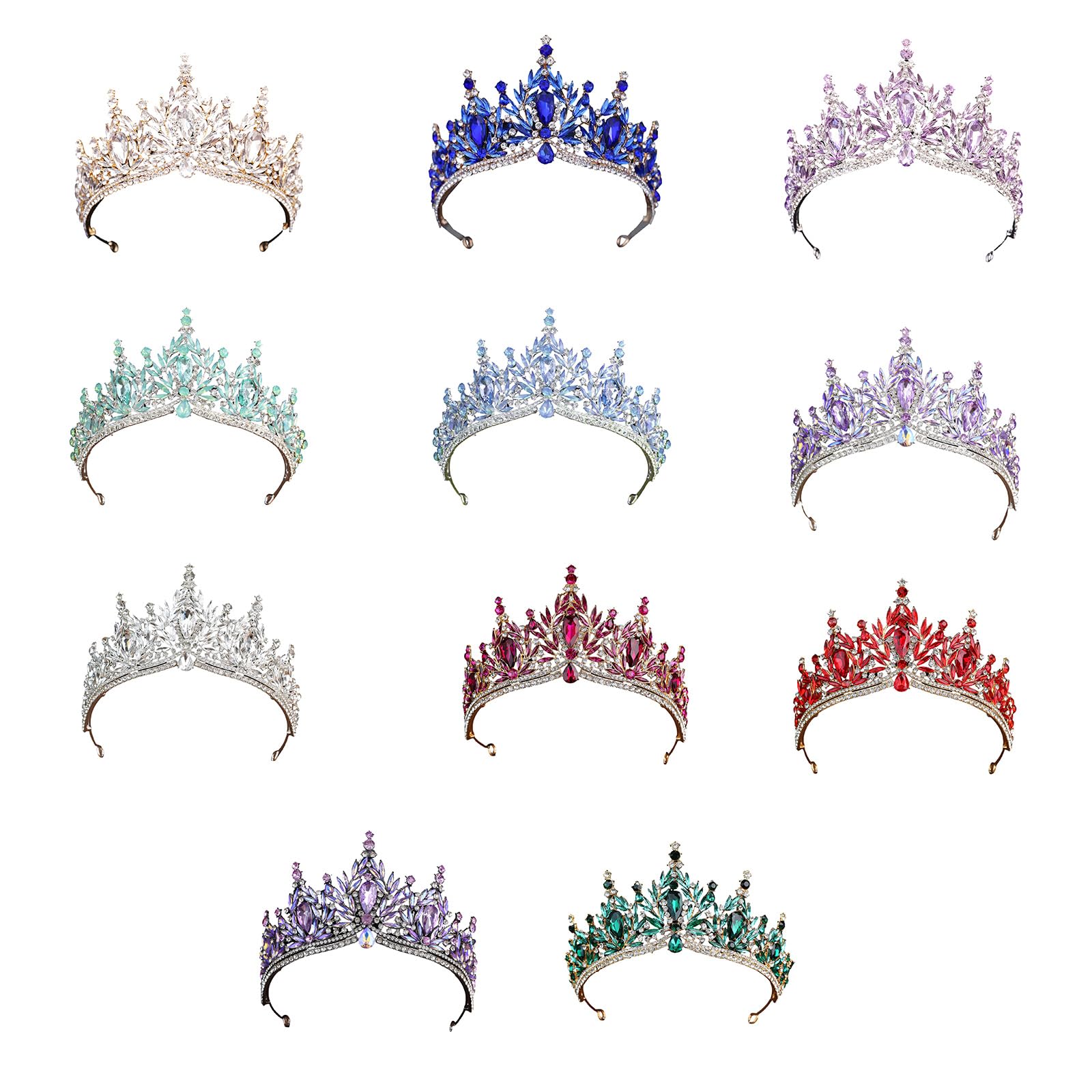 Elegantes tiaras de cristales portátiles para novia, coronas de princesa plateadas, accesorio para el pelo para bodas y concursos artísticos
