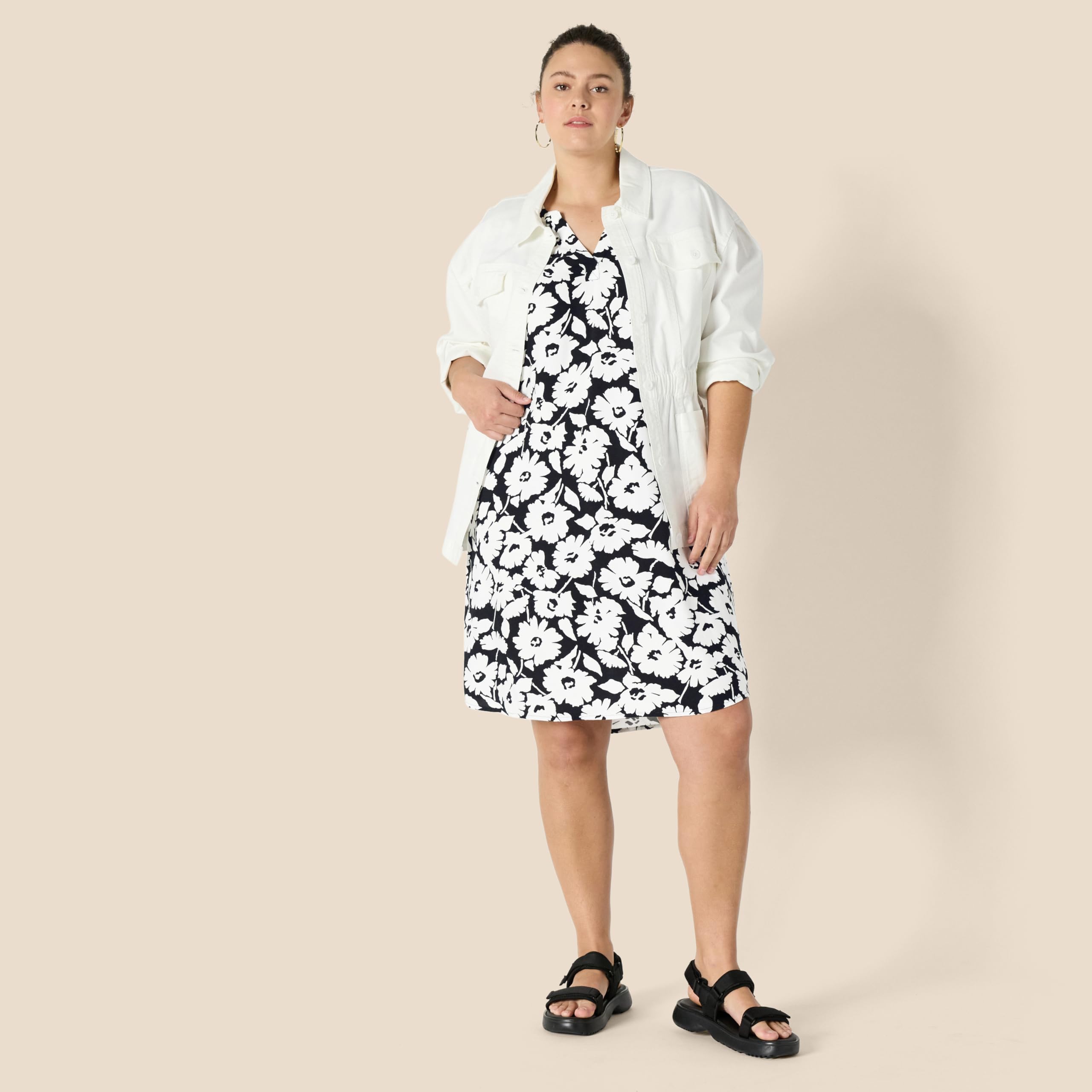 Amazon Essentials Mujer Vestido Recto de Tejido sin Mangas