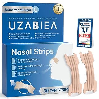 Nasal Strips, 30 Count Nasal Strips for Snoring Relief, BVT & LTa Patented Technology, Triple Support Bars for Better Breathing, Drug-Free Snore Reduction, Improved Sleep Quality - Amazon product rated Grade A