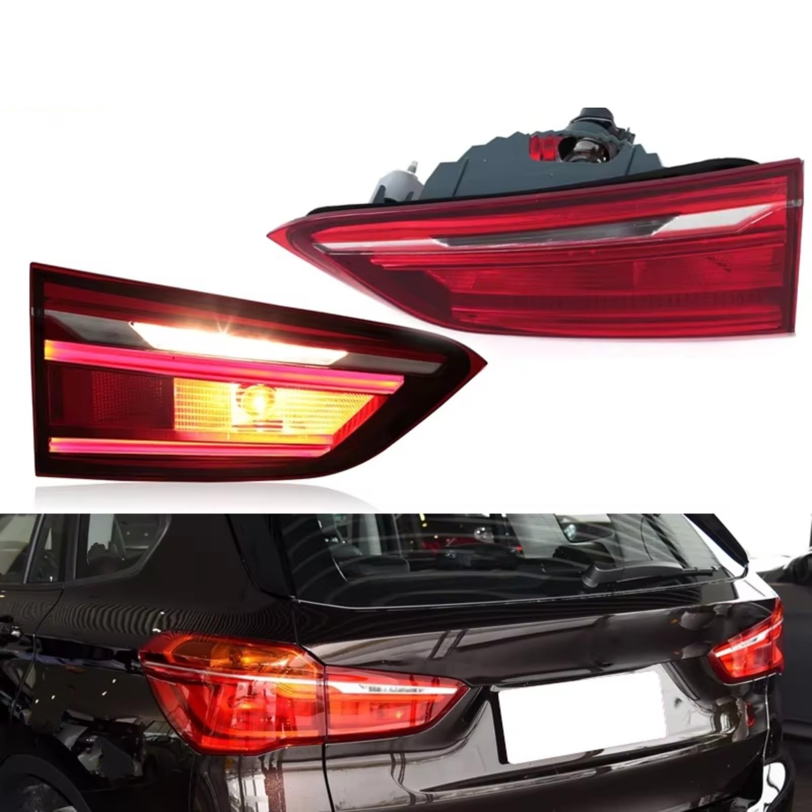 Luz Trasera Conjunto Compatible Con Para X1 2016 2017 2018 2019 Luz Trasera Lámpara De Advertencia Freno Conjunto Cola Parachoques Marcha Atrás 63217350697(1 pair)