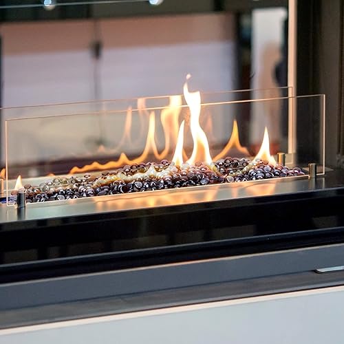 Miniatura 4 de Stanbroil Cuentas de vidrio de fuego de 10 libras, gotas de vidrio de fuego de 12 pulgada para chimenea  Juegos de troncos de gas  Paisajismo