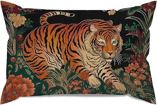 Vista 367 de ArogGeld Chinoiserie - Funda de cojín con estampado de leopardo y guepardo fucsia, con manchas de animales de vaca, color rosa oscuro, decoración