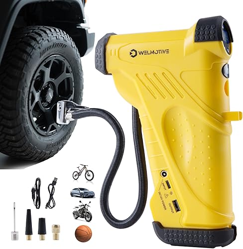 Inflador de neumáticos inalámbrico de 12 V con pantalla LCD, compresor de aire de alta presión de 150 PSI para neumáticos de automóvil, bomba de