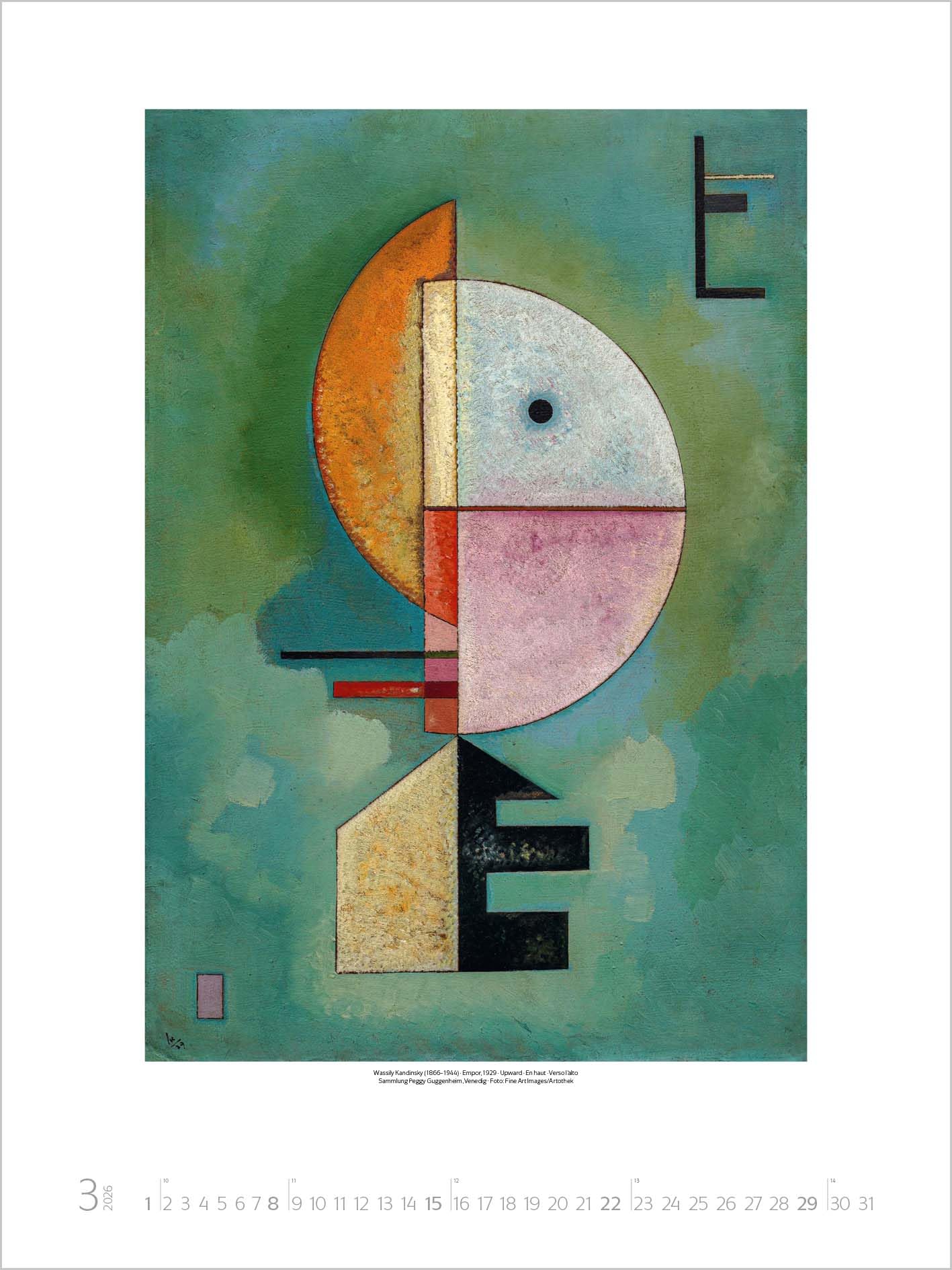 Bauhaus 2026: Großer Kunstkalender. Hochwertiger Wandkalender mit Meisterwerken des Bauhaus Stils. Kunst Gallery Format: 48 x 64 cm.