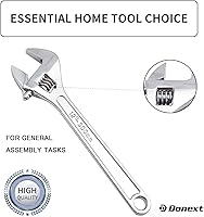 Vista 2 de Donext Llave ajustable de 12 pulgadas Herramienta de mano profesional CR-V Llave de media luna de acero