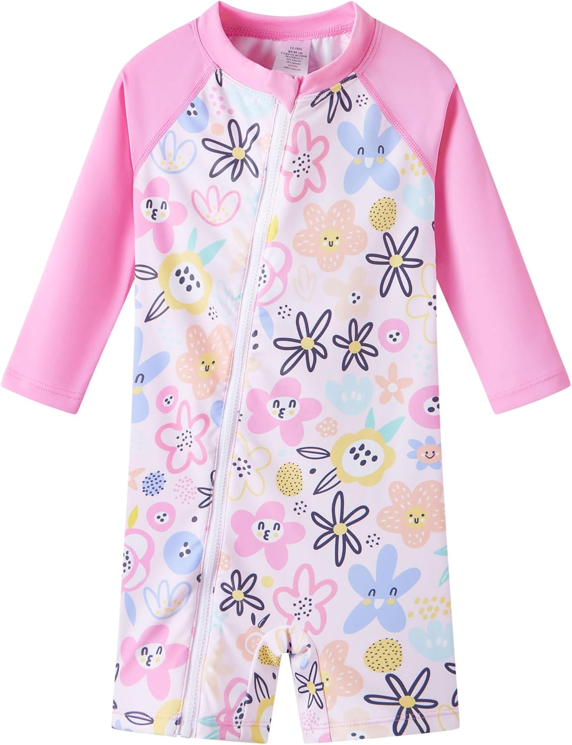 UMELOK Baby Girls' One Piece Swimsuit Full Zip UPF 50+ Sun Protection Swimwear Rash Guard Swim Suit