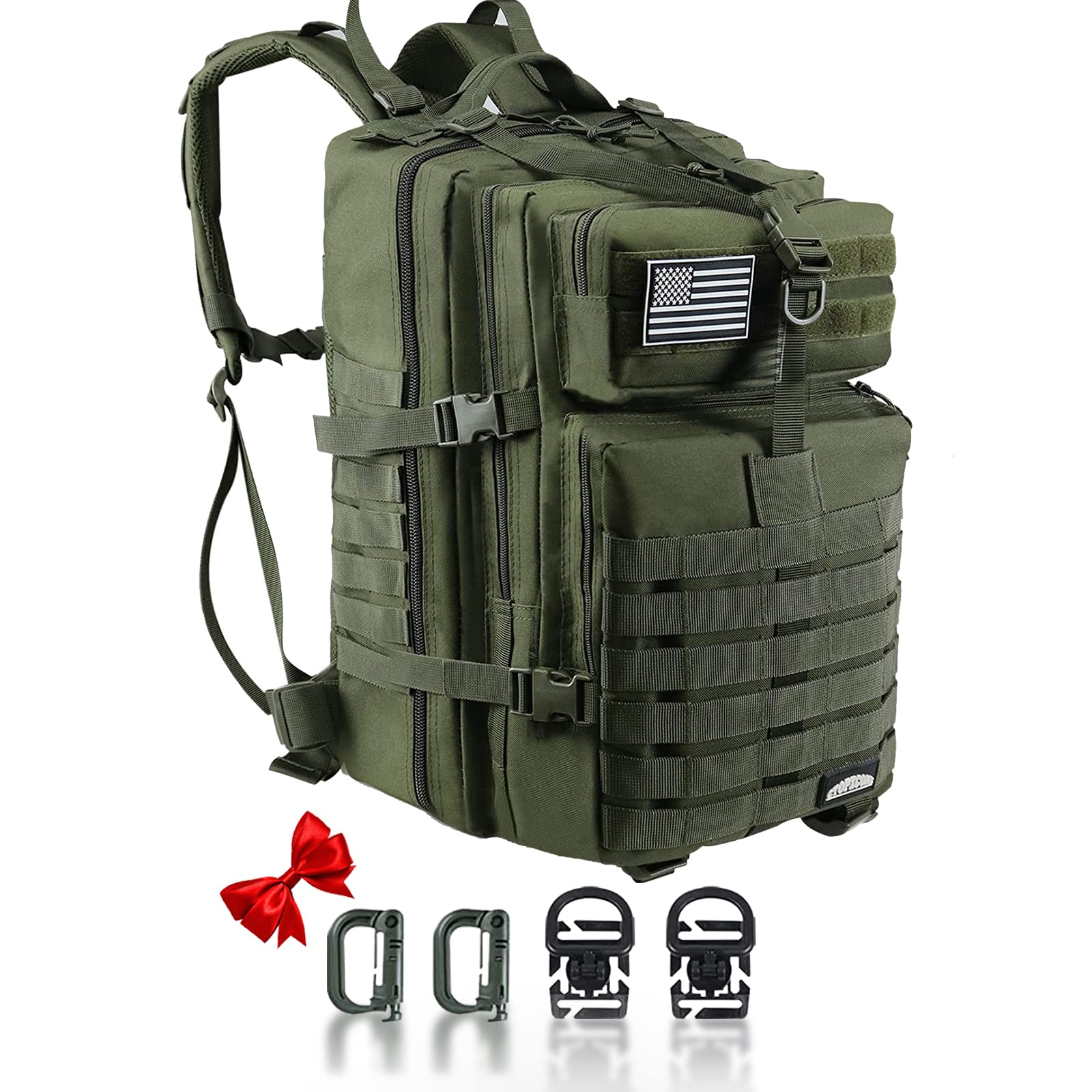 45L Military Tactical Backpack 3 Day Molle Assault Pack Large Army Bug Out Bag Rucksack Daypack for Men Outdoor Hiking Army Camping Hunting, Cow Print