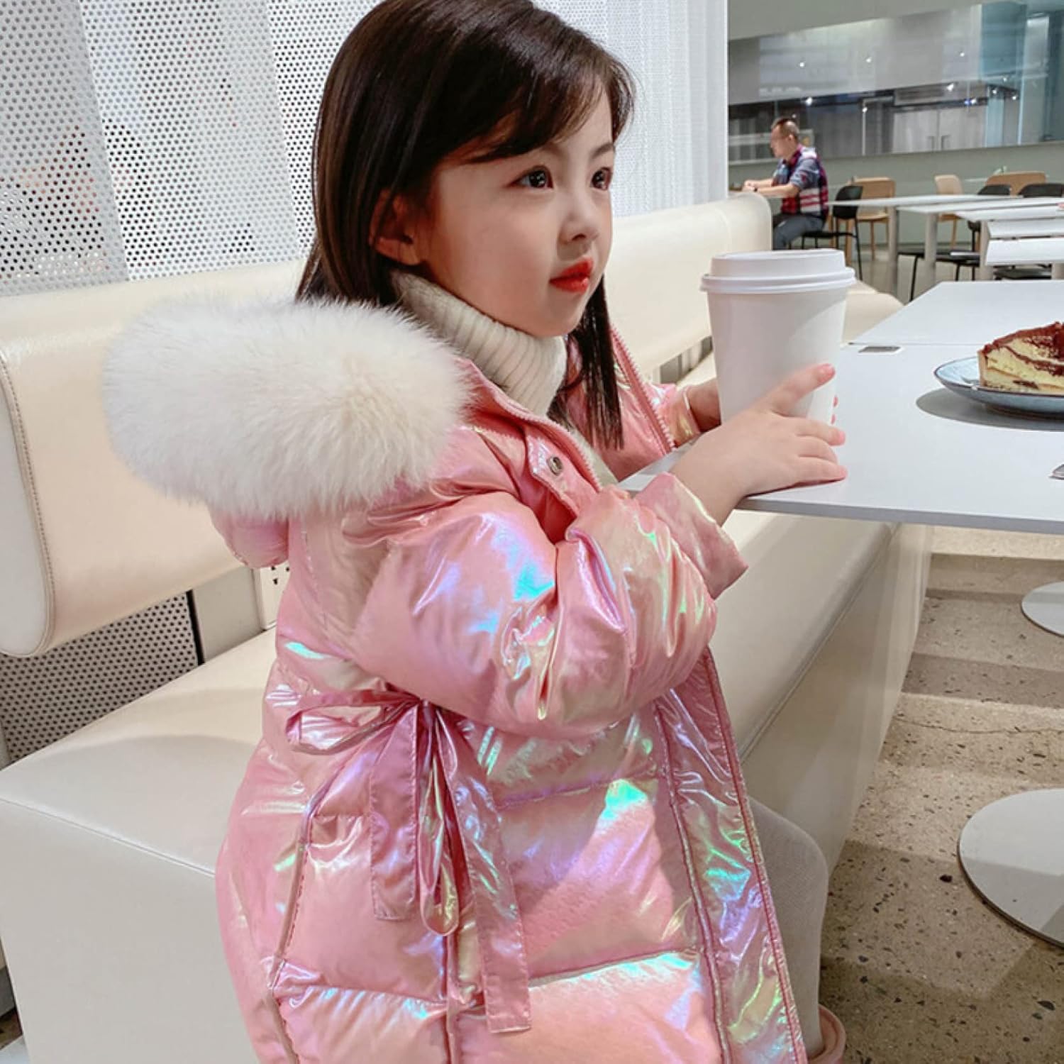 MONCLER ピンク フード付きジャケット 115cm ウエスト調整ゴム MONCLER