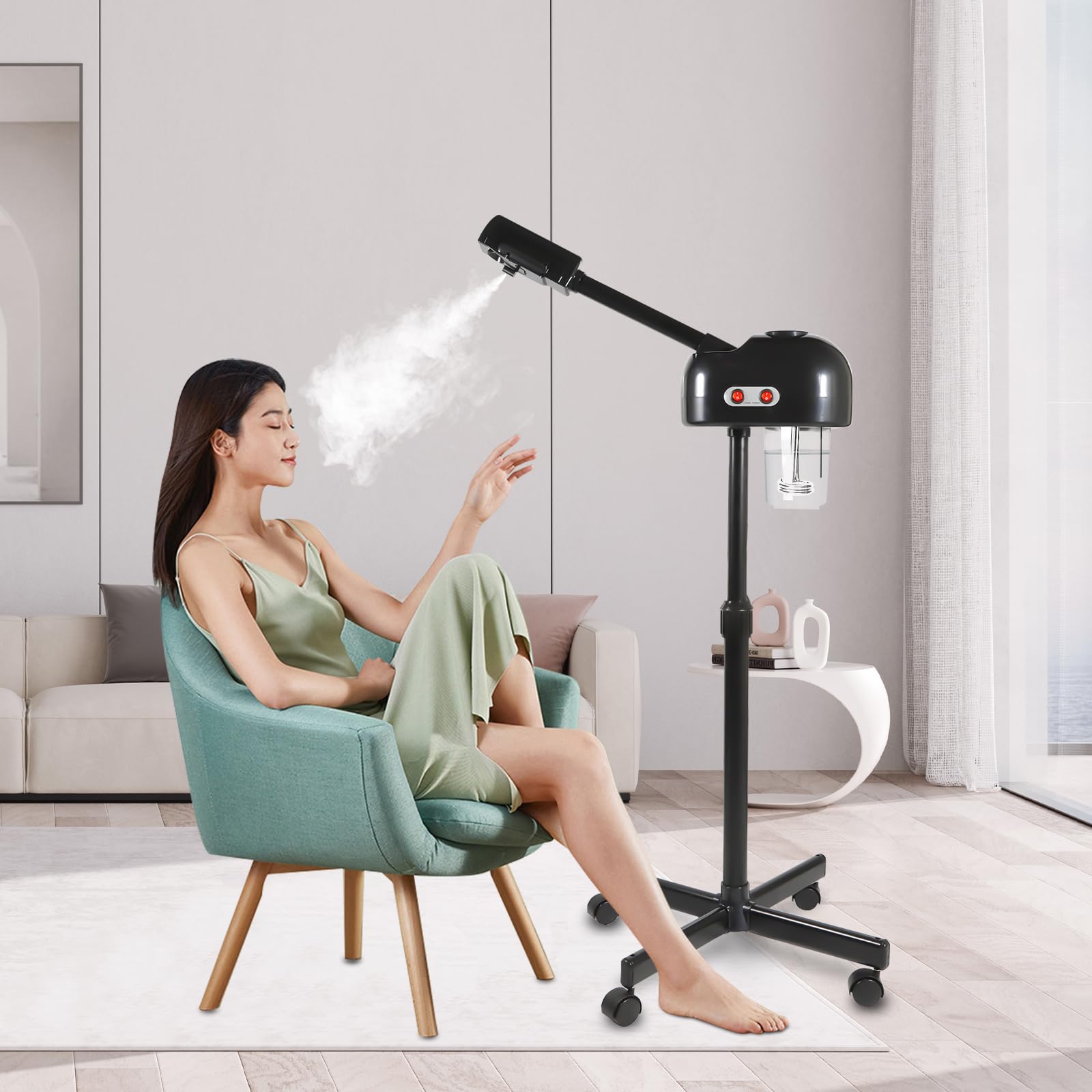 Parowar do twarzy, 650 W, 220 V, sauna do twarzy, SPA, urządzenie do pielęgnacji twarzy, urządzenie parowe do twarzy, do szpitali, salonów kosmetycznych, użytku domowego, kolor czarny