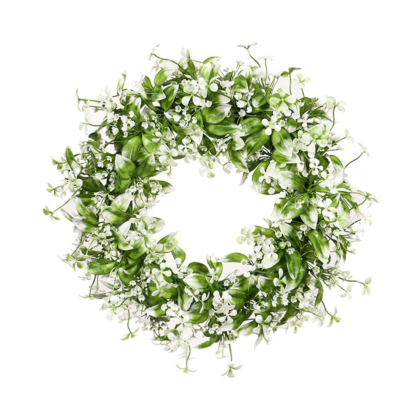 Ghirlanda di benvenuto per porta d'ingresso, per primavera ed estate, per porta d'ingresso, ghirlanda esterna per porta d'ingresso, 45 x 45 cm, cartello primaverile ed estivo, decorazione da
