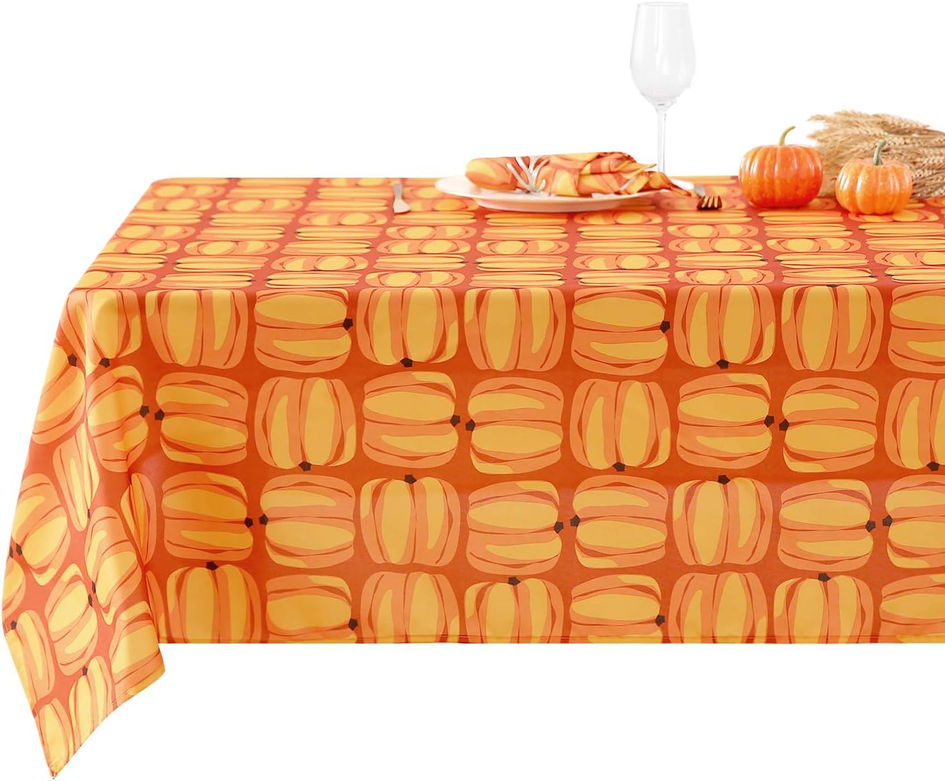 Deconovo Table Cloth Square Waterproof Oxford Pumpkin